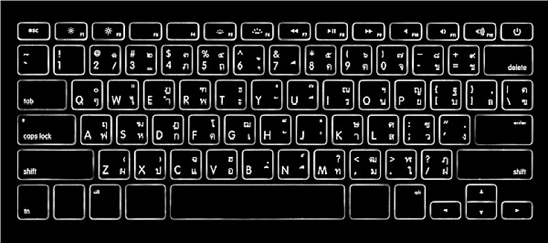 电脑,泰国,字母,键盘,光亮,逆光