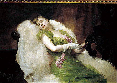 疲倦,女人,油画,1894年