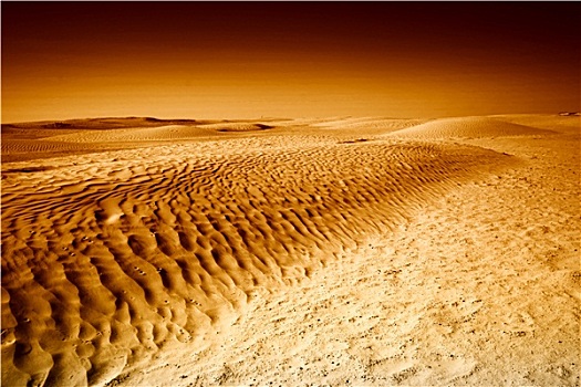沙丘,撒哈拉沙漠,黑白