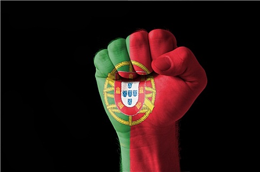 拳头,涂绘,彩色,葡萄牙,旗帜