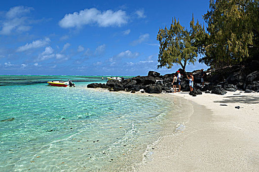 毛里求斯,东海岸,景色,海滩,蓝绿色海水
