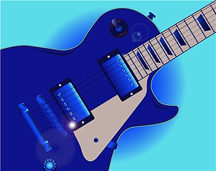 蓝色,吉他