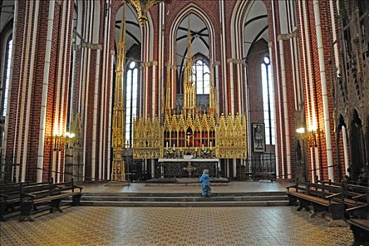 圣坛,室内,大教堂,梅克伦堡前波莫瑞州,德国,欧洲