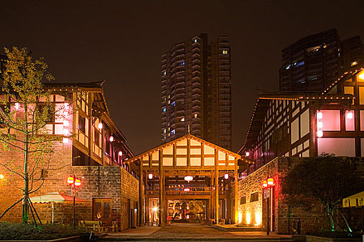 重庆印象商业区夜景