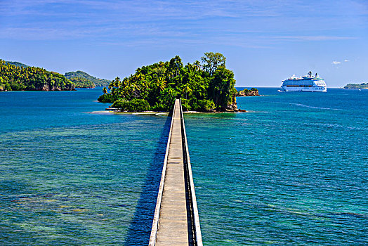 长,步行桥,小,小岛,圣芭芭拉,萨玛纳,半岛,多米尼加共和国