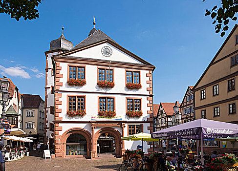 老市政厅,市场,施佩萨特,弗兰克尼亚,巴伐利亚,德国,欧洲