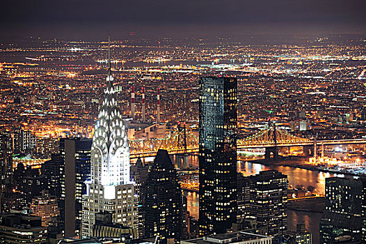 克莱斯勒大厦,曼哈顿,纽约,夜晚
