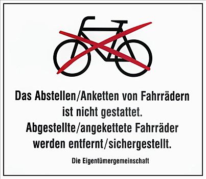 标识,德国,禁止停车,向上,自行车,停放,地产,联系