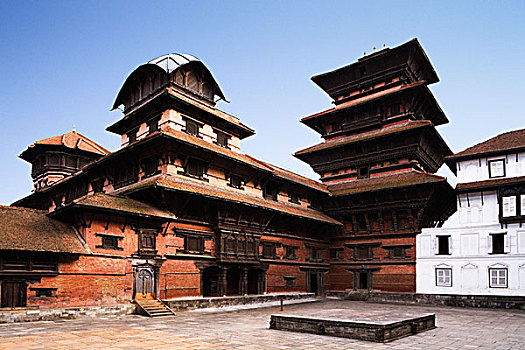 仰视,庙宇,加德满都,杜巴广场,尼泊尔