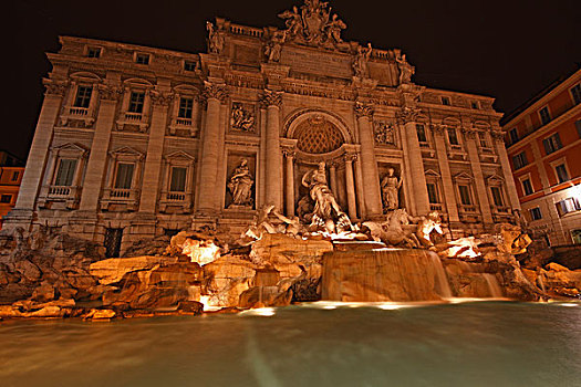 景观灯,喷泉,罗马,拉齐奥,意大利