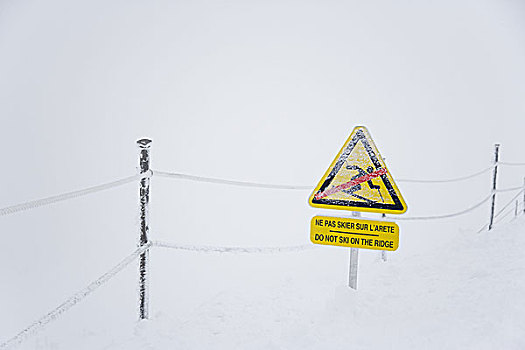 禁止,标识,滑雪,顶峰,上萨瓦,法国