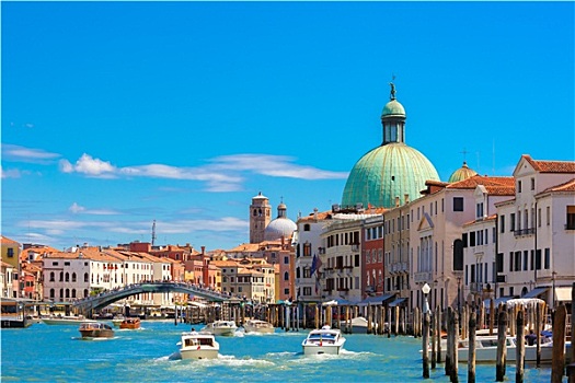 大运河,夏天,晴天,威尼斯,意大利