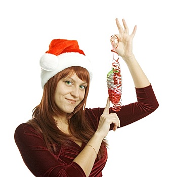 女人,圣诞节,帽