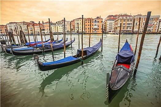 小船,停泊,码头,威尼斯