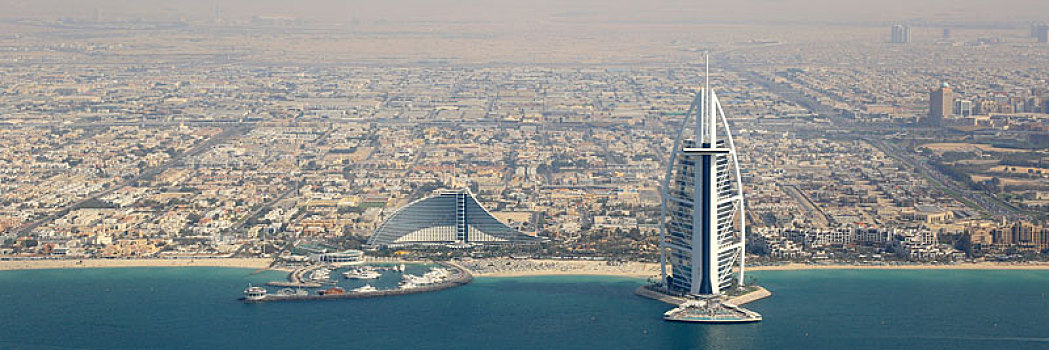迪拜,帆船酒店,全景,航拍