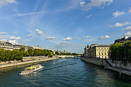 风景,巴黎新桥,赛纳河,巴黎古监狱,巴黎,法国,欧洲
