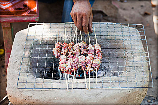 烧烤,肉,老挝
