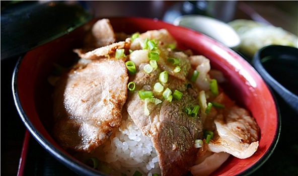 日本,食物,猪肉,米饭,托盘