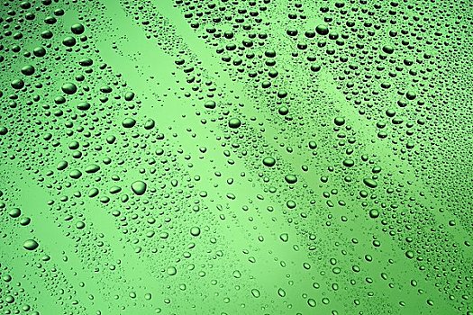 水滴,绿色,表面