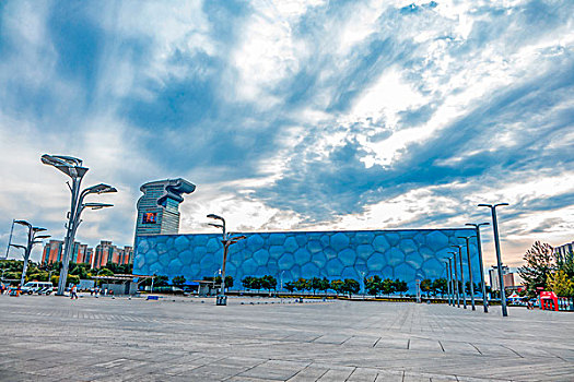 北京奥林匹克公园－国家游泳中心水立方全景