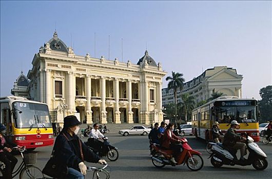 剧院,法国,殖民建筑,河内,越南