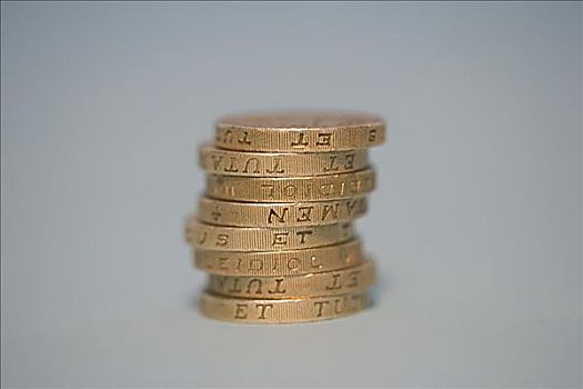 一堆,一英镑硬币