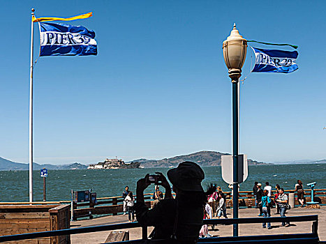码头,恶魔岛,旧金山,美国