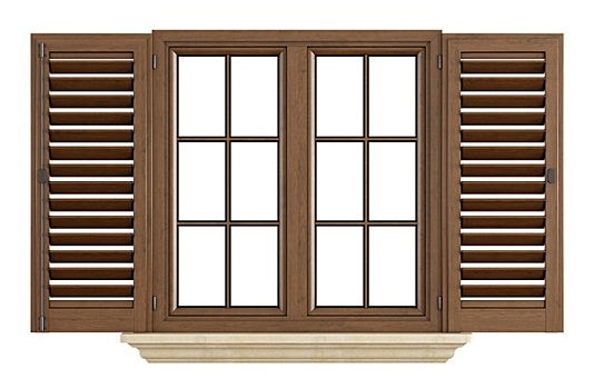 木质,窗户,白色背景
