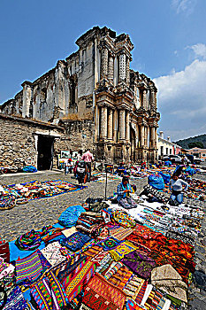 危地马拉,安提瓜岛,卡门,教堂,市场