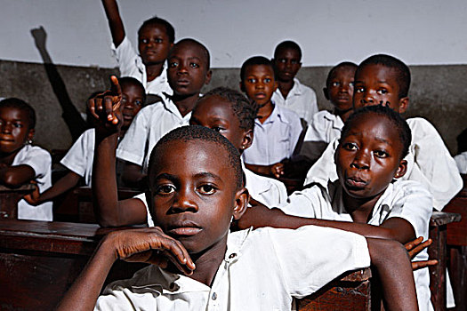 学童,校服,班级,金沙萨,刚果,非洲