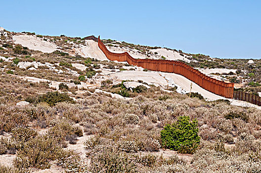 边界,围栏,圣地亚哥县,草原,加利福尼亚,美国
