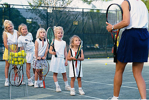 网球,指导,教育,儿童