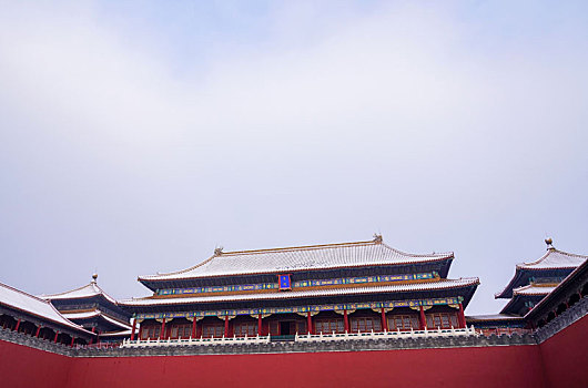 北京天安门故宫雪景