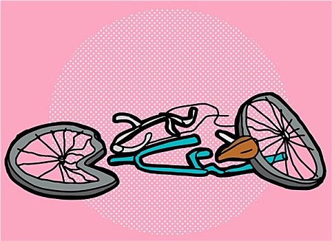 挤压,自行车,上方,粉色