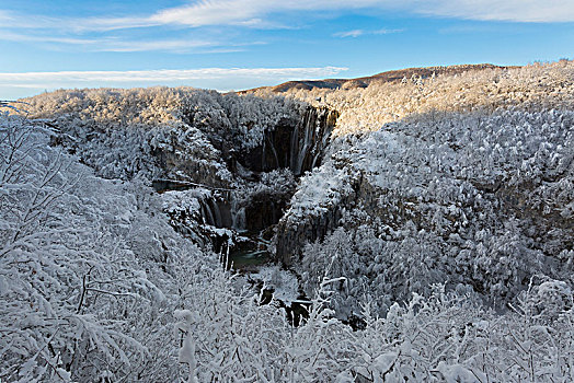 十六湖国家公园,冬天,克罗地亚