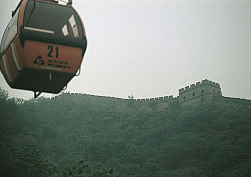 中国,缆车,长城