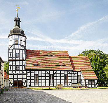 木架构,教堂,勃兰登堡,德国,欧洲