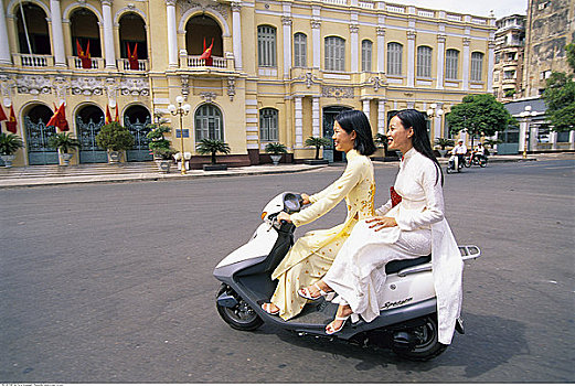 女人,摩托车,胡志明市,越南