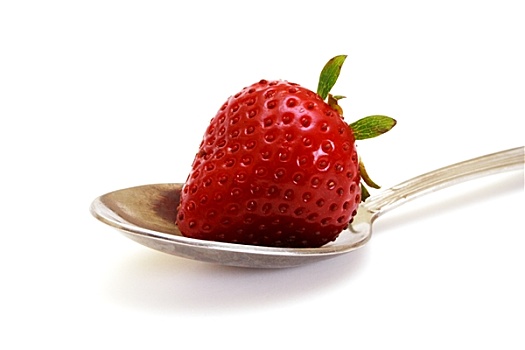 草莓,躺着,勺子