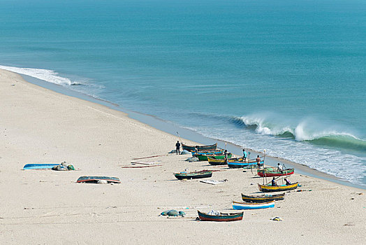 彩色,渔船,海滩,岛屿,泰米尔纳德邦,印度,亚洲