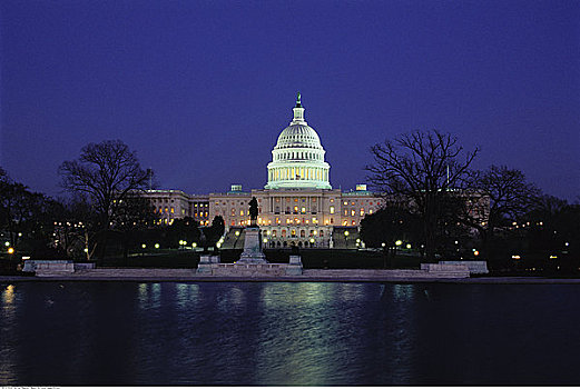 国会大厦建筑,夜晚,华盛顿,华盛顿特区,美国