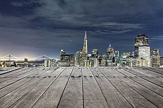 老,空,地面,城市,旧金山