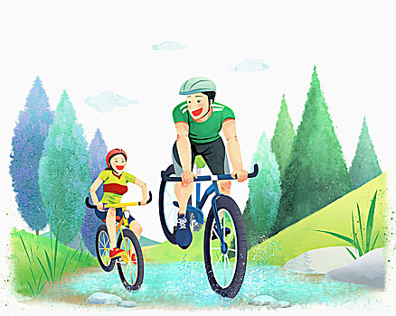 年輕,健康,男人,女人,享受,山,自行車(chē),暑假