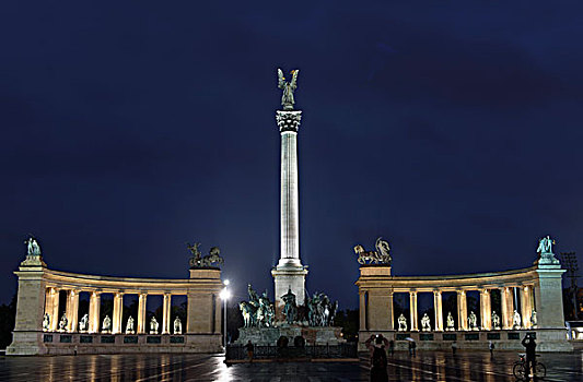 纪念建筑,英雄广场,布达佩斯,匈牙利,欧洲