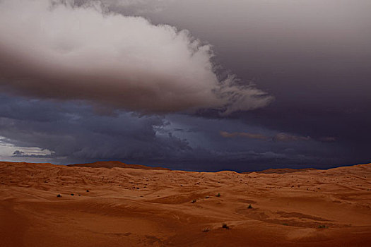 非洲,北非,摩洛哥,撒哈拉沙漠,梅如卡,却比沙丘,积雨云