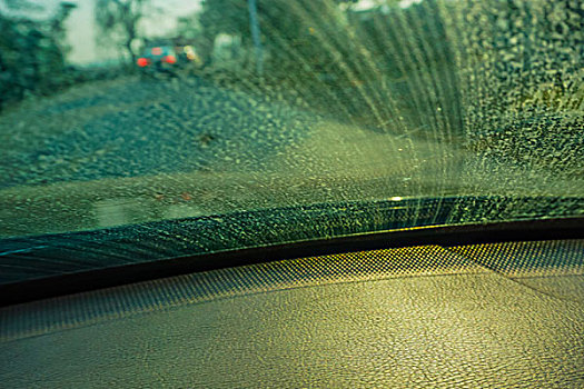 汽车,车内,反光,反射,路,路面,透视,玻璃,朦胧,蓝色,黄色