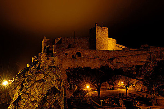 城堡,黃昏,葡萄牙,欧洲