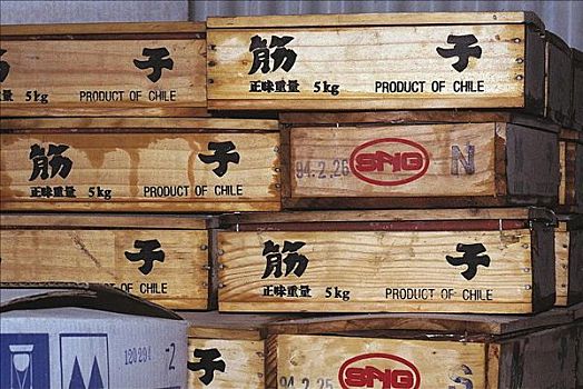 三文鱼,蛋,木盒,出口贸易,日本