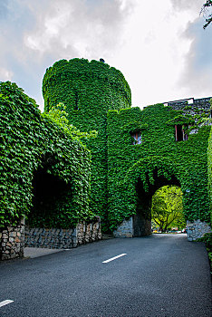 重庆海石公园的翠绿城堡