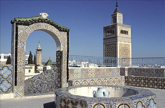 突尼斯,麦地那,清真寺尖塔